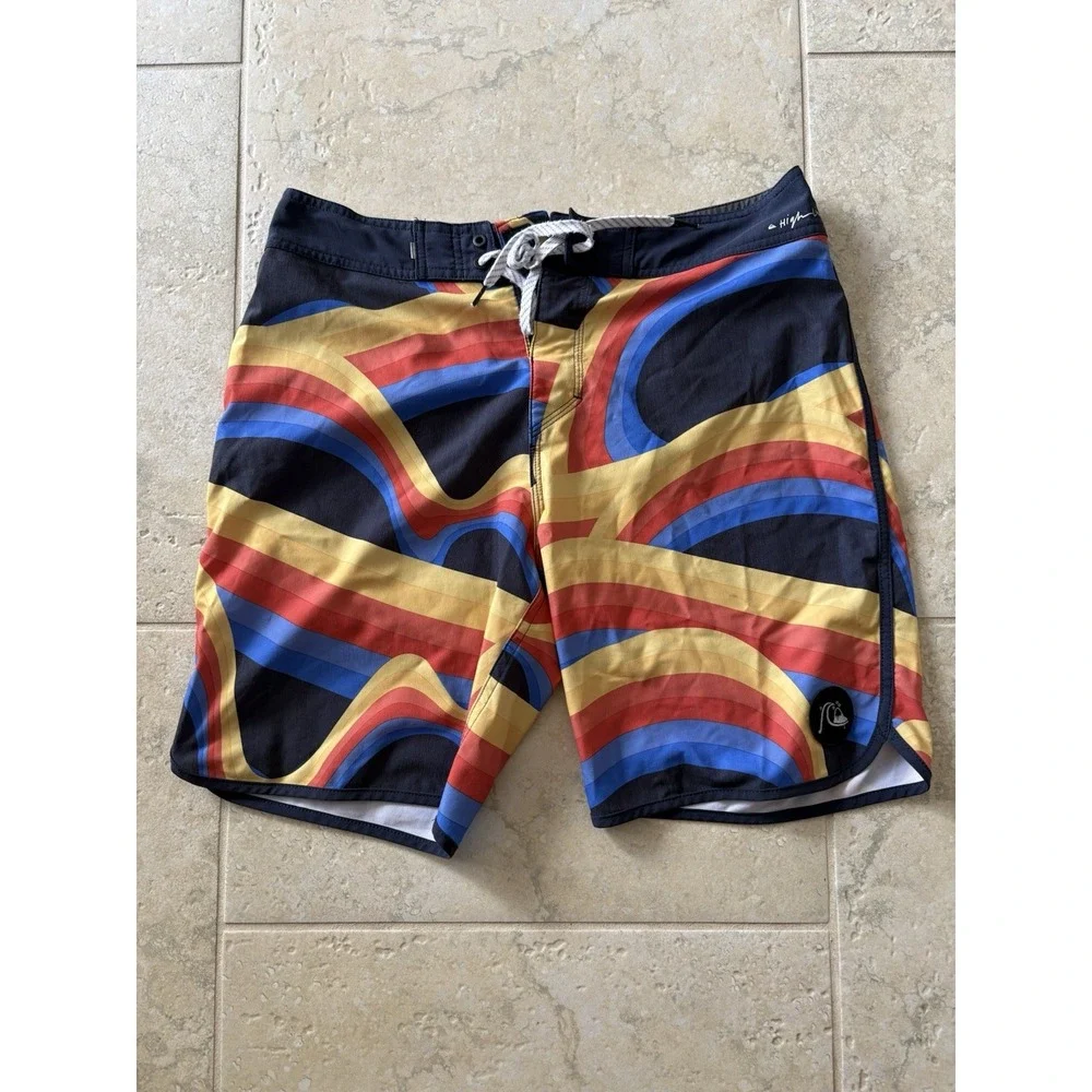 Quick Silver Men's Board Shorts Size 31 Multicolored Highline Swim Surf